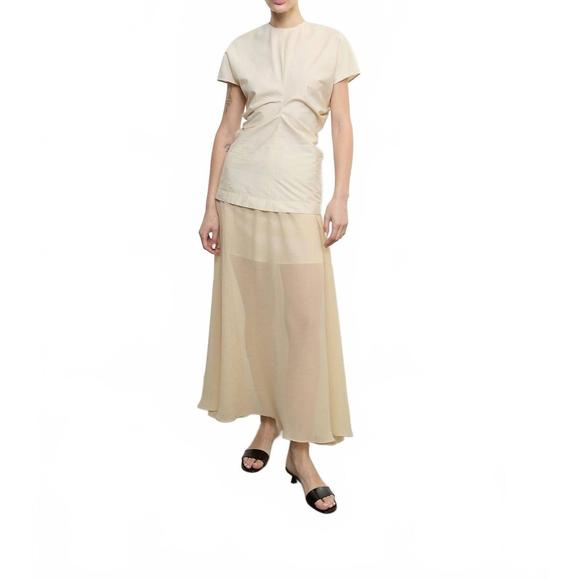NEW ENZA COSTA japanese yoryu chiffon skirt in blonde - Picture 1 of 4
